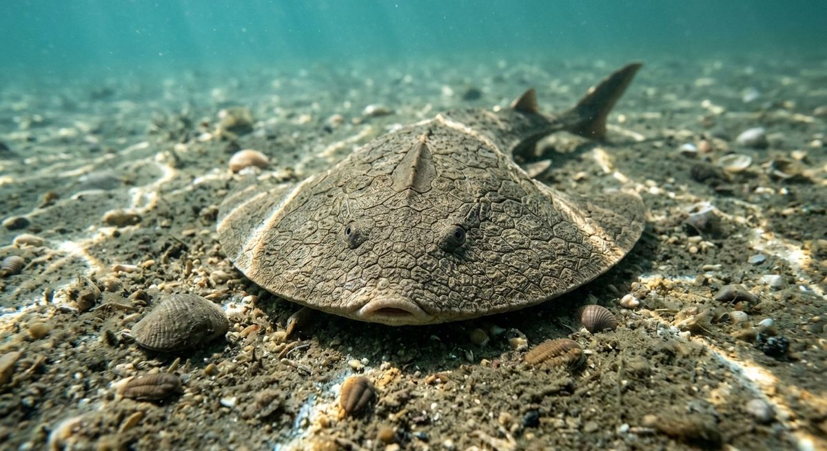 Illustration: Drepanaspis in seinem Lebensraum.