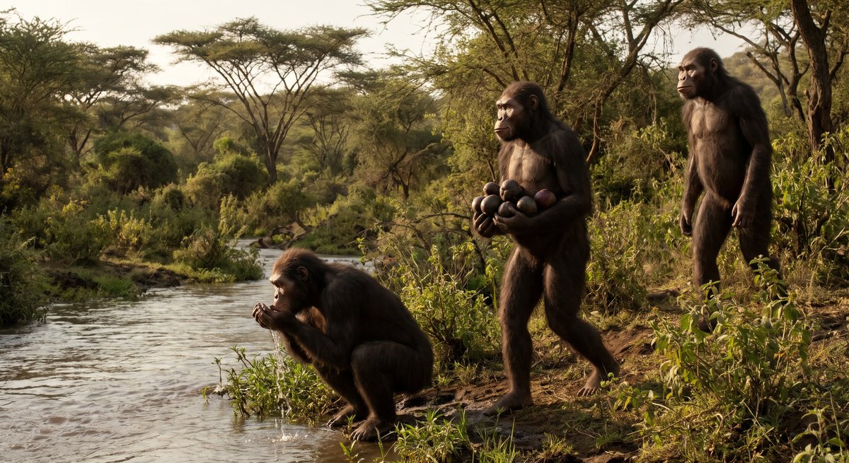 Illustration: Australopithecus anamensis.